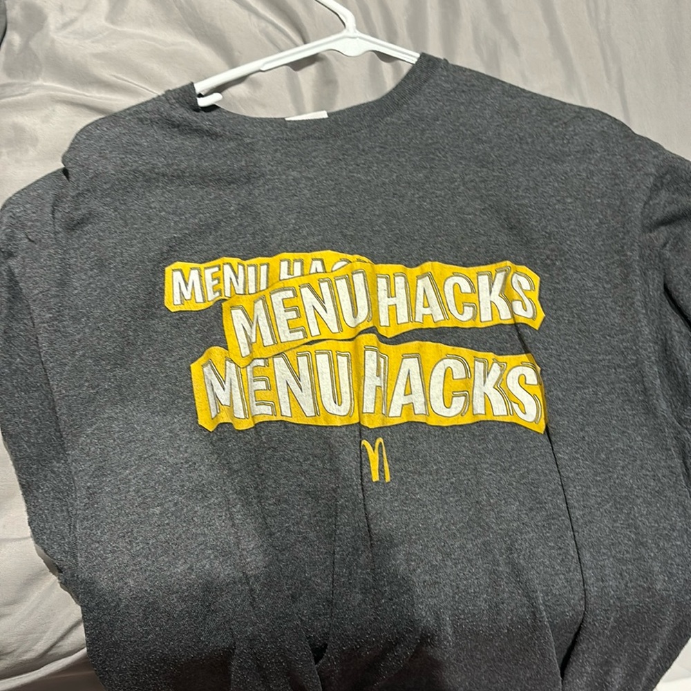 mcdonald gray “menu hacks” tee